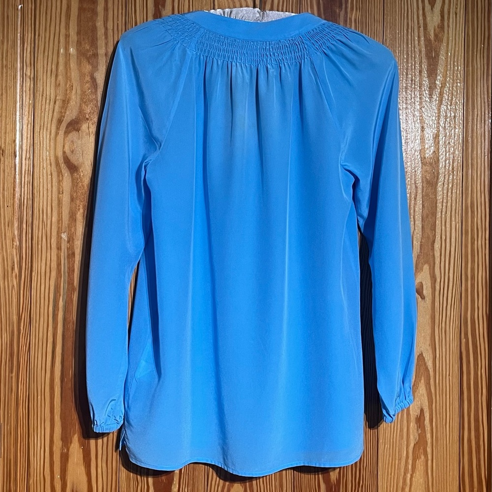 LILLY PULITZER Elsa Silk Top Caribbean Blue MSRP $178 - Picture 9 of 16